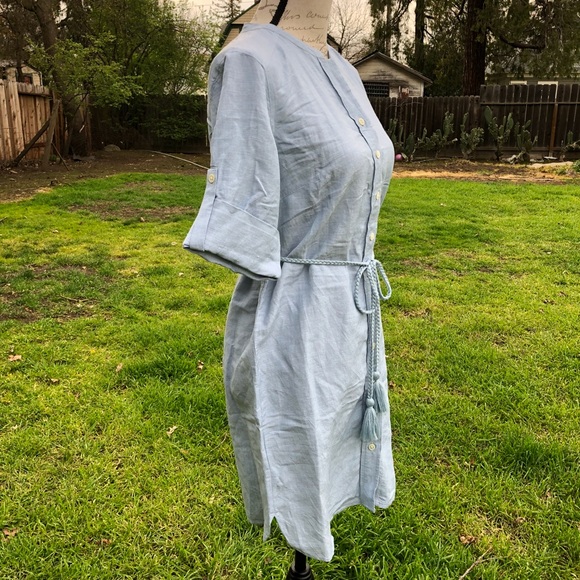 Ann Taylor NWT Blue button down dress - Picture 2 of 5